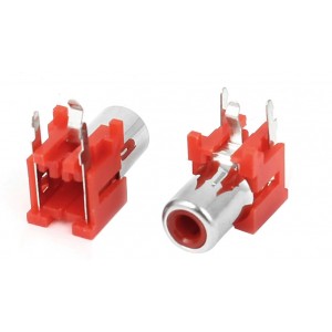 RCA-103P - Single Channel AV RCA Female Connector - PCB Mount - 3 Pin - RED Color RCA-103P - Single Channel AV RCA Female Connector - PCB Mount - 3 Pin - RED Color