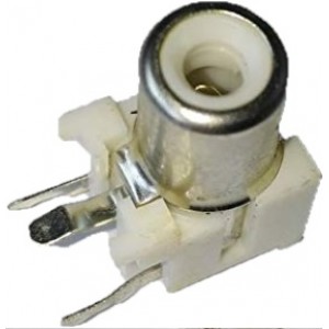 RCA-103P - Single Channel AV RCA Female Connector - PCB Mount - 3 Pin - WHITE Color RCA-103P - Single Channel AV RCA Female Connector - PCB Mount - 3 Pin - WHITE Color