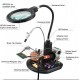 Helping Hand Tool Station - 16 LED Illuminated Magnifier with 2.5x 4x Zoom - Long Flexible Metal Neck