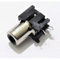 Right Angle Single Channel RCA Female Jack Socket - BLACK - 2 Pin - PCB Mount
