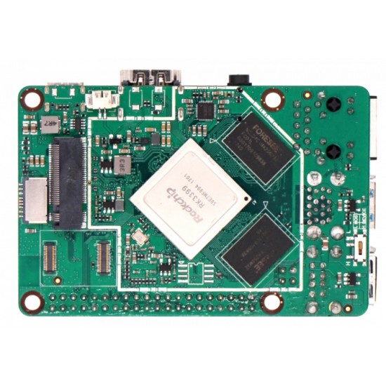 ROCK Pi 4 Model B - RK3399 64 Bit Hexa Core CPU - 4 GB LPDDR4 RAM - HDMI 2.0 up to 4k@60 - 802.11 ac Wifi -  Bluetooth 5.0 -  GbE LAN