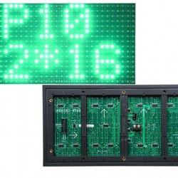 P10 Green Outdoor LED Dot Matrix Panel - 32x16 LEDs - 12x6 inches - HUB12 - 1/4 Scan 