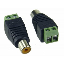 RCA Female Jack to 2 Pin Screw Terminal Adapter 