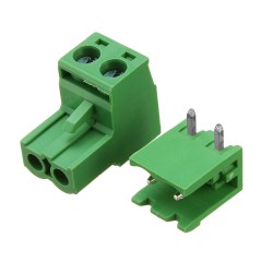 5085 Plug In Type Screw Terminal Connector - 2 Pin - 5.08mm Pitch - Set of M+F - Right Angle Male Connector 5085 Plug In Type Screw Terminal Connector - 2 Pin - 5.08mm Pitch - Set of M+F - Right Angle Male Connector