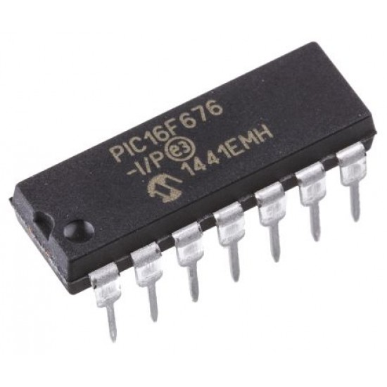 PIC16F676-I/P 8-bit PIC Microcontroller - 14Pin DIP - Microchip