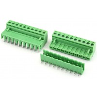 10P Pluggable Screw Terminal Block Connector - Right Angle - 5.08mm Pitch - 2EDG5.08 - Set of M+F