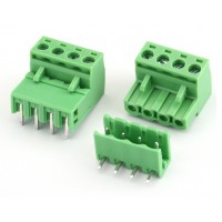 4Pin Pluggable Screw Terminal Block Connector - Right Angle - 5.08mm Pitch - 2EDG5.08 - Set of M+F