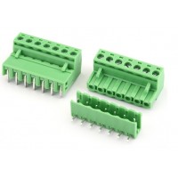 5085 7Pin Pluggable Screw Terminal Block Connector - Right Angle - 5.08mm Pitch - 2EDG5.08 - Set of M+F