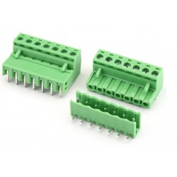 5085 7Pin Pluggable Screw Terminal Block Connector - Right Angle - 5.08mm Pitch - 2EDG5.08 - Set of M+F