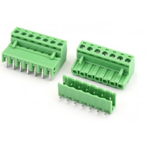 5085 7Pin Pluggable Screw Terminal Block Connector - Right Angle - 5.08mm Pitch - 2EDG5.08 - Set of M+F