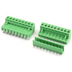 5085 9 Pin Pluggable Screw Terminal Block Connector - Right Angle - 5.08mm Pitch - 2EDG5.08 - Set of M+F