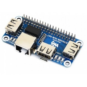Waveshare Ethernet / USB HUB HAT for Raspberry Pi, 1x RJ45, 3x USB for Raspberry Pi Waveshare Ethernet / USB HUB HAT for Raspberry Pi, 1x RJ45, 3x USB for Raspberry Pi