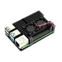 Waveshare Aluminium Alloy Case for Raspberry Pi 4, Dual Cooling Fans