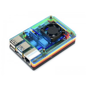 Colorful Rainbow Acrylic Case for Raspberry Pi 4 with 1x Cooling Fan and 4x Heat Sinks Colorful Rainbow Acrylic Case for Raspberry Pi 4 with 1x Cooling Fan and 4x Heat Sinks