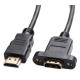 HDMI extension cable Male to Female Panel Mount Type 50cm length 