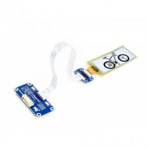 296×128, 2.9inch flexible E-Ink display HAT (D) for Raspberry Pi, black/white dual-color, SPI interface