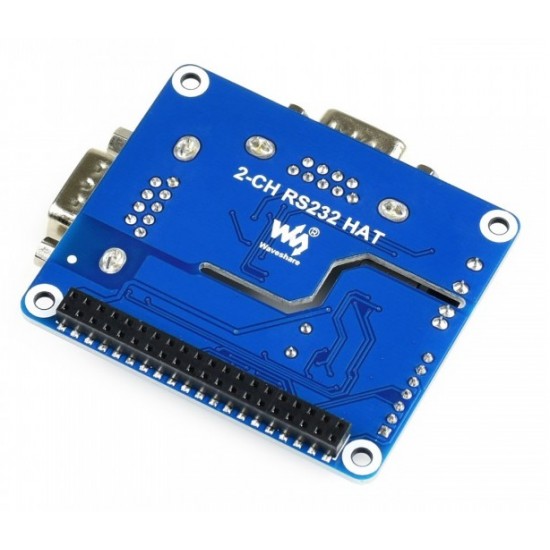2 Channel RS232 Expansion HAT for Raspberry Pi - Isolated Signal Design - SC16IS752+SP3232