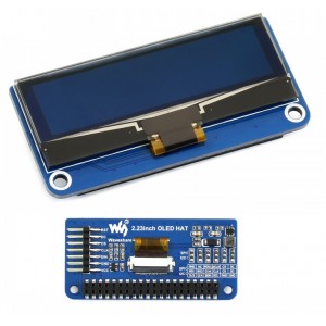 Waveshare 2.23inch OLED display HAT for Raspberry Pi, 128×32, SSD1305, I2C, SPI