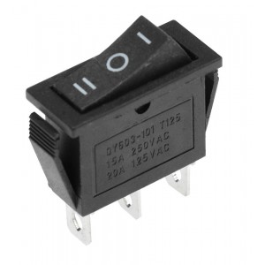 QY603-101 T125 3-Way Rocker Switch (ON-OFF-ON) Panel Mount QY603-101 T125 3-Way Rocker Switch (ON-OFF-ON) Panel Mount