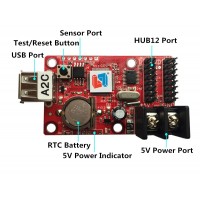 A2C - Single Color LED Dot Matrix Display Controller - 320*32 Pixels - 2x HUB12  