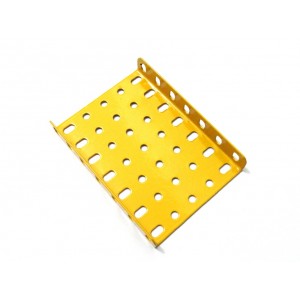 Flanged Metal Plate - 7 x 7 Holes - Yellow - #924B