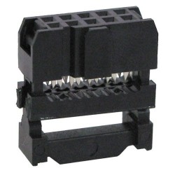 Flat Ribbon Cable Connector - 10 Pin Female - Press Mount - FRC/IDC Connector