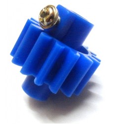 Plastic Spur Gear Small - Blue / Yellow - 6mm Circular Shaft