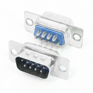 DB9 Male Connector for Cable Assembly - Blue DB9 Male Connector for Cable Assembly - Blue