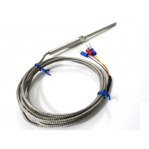 PT100 RTD Probe - 2mtr Cable - Stainless Steel Probe 6mm Dia : -50ºC to 400ºC - 3 Pin PT100 RTD Probe - 2mtr Cable - Stainless Steel Probe 6mm Dia : -50ºC to 400ºC - 3 Pin