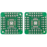 QFN/ QFP/ TQFP 44 / 48 SMD to TH Adapter - 0.5mm Pitch - Double Sided PCB