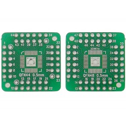 QFN/ QFP/ TQFP 44 / 48 SMD to TH Adapter - 0.5mm Pitch - Double Sided PCB QFN/ QFP/ TQFP 44 / 48 SMD to TH Adapter - 0.5mm Pitch - Double Sided PCB