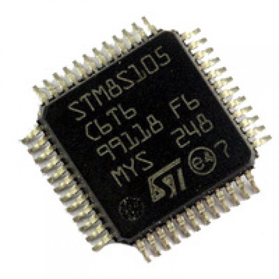 STM8S105C6T6 - 8-bit MCU  - 32K Flash - 2K RAM - ADC - TQFP48 - ST