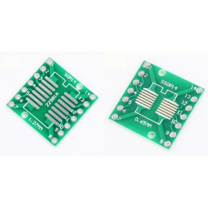 SOP14 - SSOP14 - TSSOP14 to DIP14 Adapter - 0.65mm/1.27mm to 2.54mm Pitch Converter