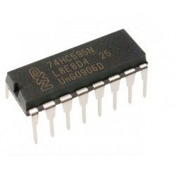 74HC595 - 8-bit serial-in, serial or parallel-out shift register, DIP-16