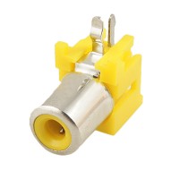 Right Angle Single Female Jack RCA Socket - Yellow - PCB Mount 