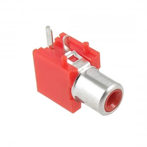Right Angle Single Female Jack RCA Socket - Red - PCB Mount Right Angle Single Female Jack RCA Socket - Red - PCB Mount