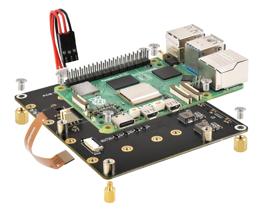 Scheda Adattatore PCIe FFC Per Raspberry Pi 5 – Connettore PCIe X1 Con Apertura Per Dispositivi X4/x8/x16